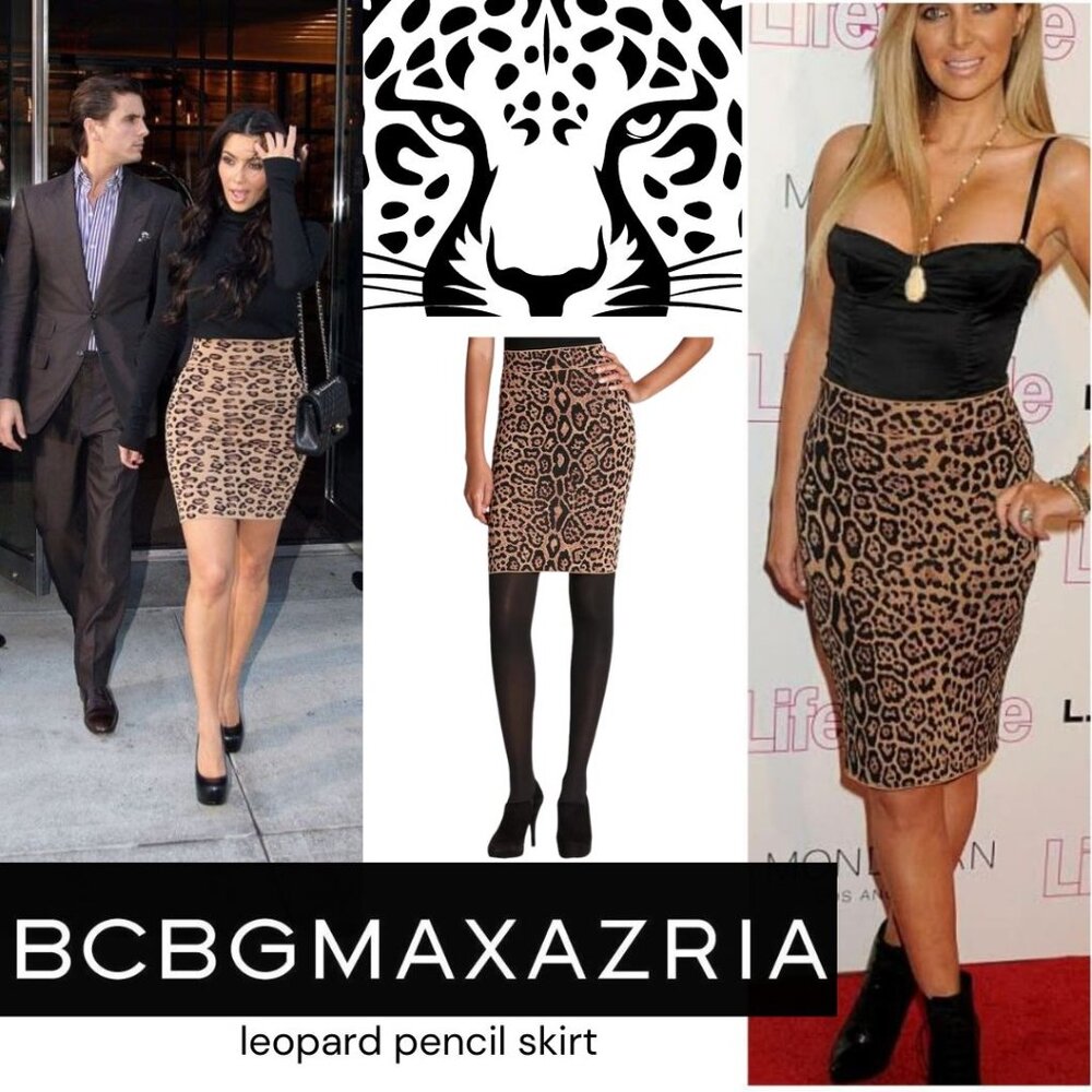 BCBGMAXAZRIA Gavin leopard print pencil skirt- size XS